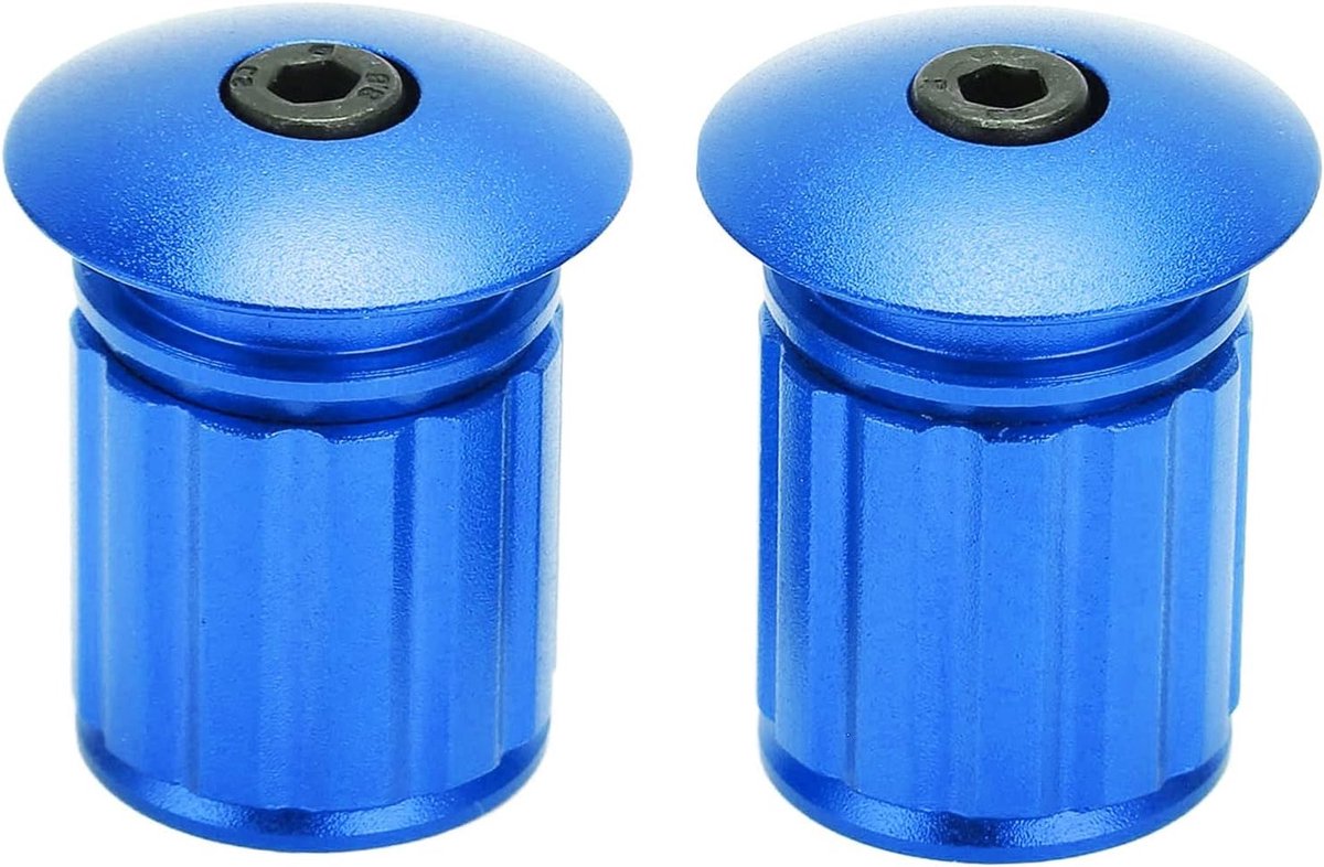 Verstelbare Aluminium Handvat Eindpluggen voor 18-20mm Fietshandvatten - Geschikt voor Racefiets, BMX en MTB (Blauw)