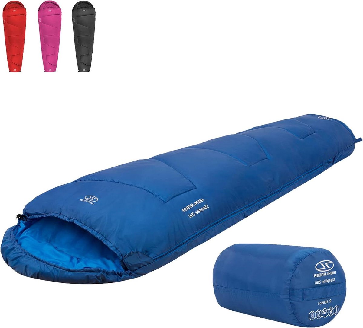 Mummy Slaapzak - Kampeerslaapzak Outdoor - Kamperen en wandelen - Met compressiehoes - 210 cm - Blauw