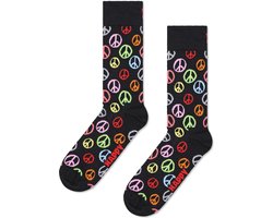 Happy Socks Peace Unisex Zwart - Maat 41-46