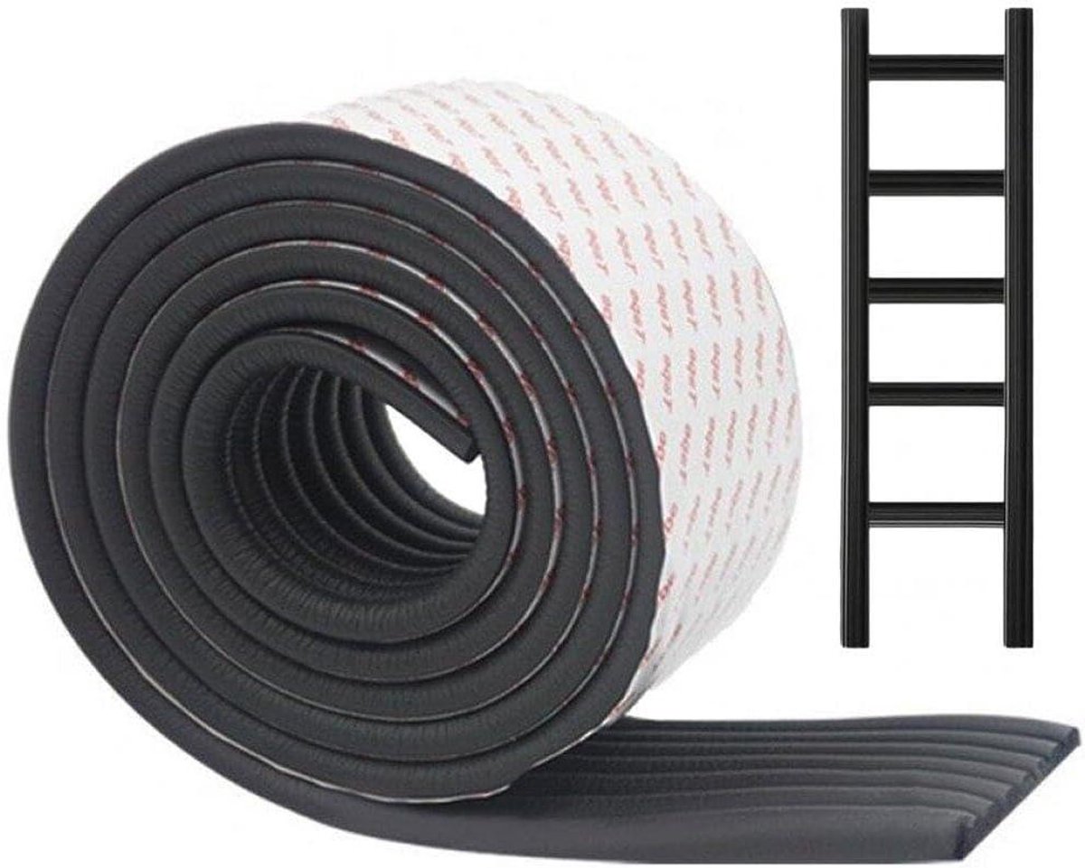 Stapelbed Ladder Pads - Bed Ladder Hoes - Rand Beschermen - Zelfklevend - 2 m - Zwart