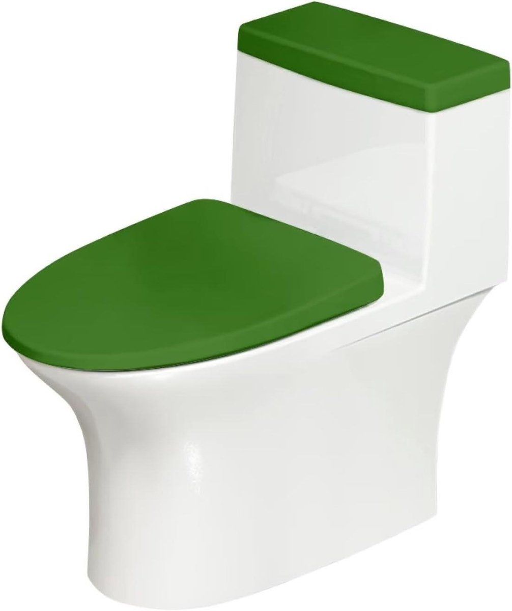 Toiletdeksel en Tankhoes - WC Bril Cover - Badkamer Decoratie - Vlekbestendig Materiaal - 38-53 cm - Groen