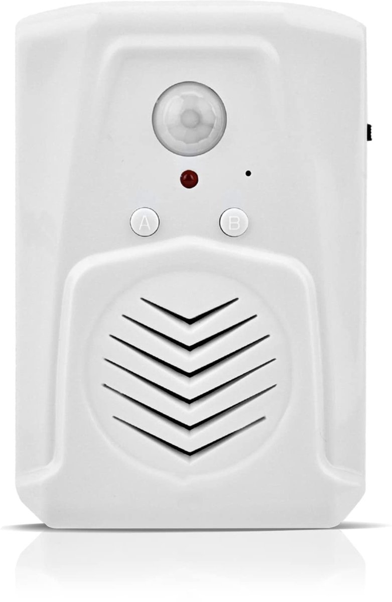 Allecto - USB Deurbel - Bewegingssensor - MP3 Audio Speler - Wit - Draadloos Alarm - Waterdicht - Geschikt voor Binnen en Buiten