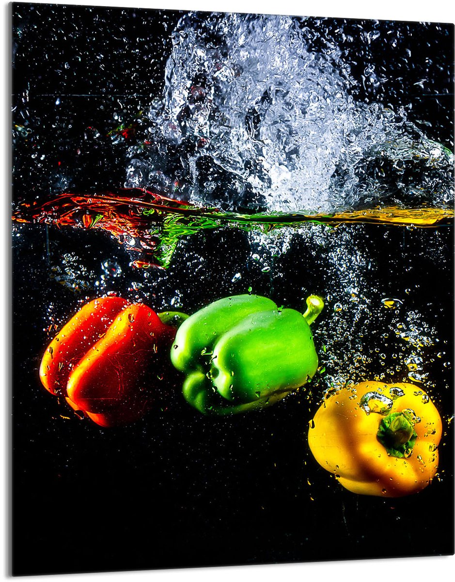 TMK ArtDeko Serie - Snijplank - 40x52 cm - Paprika Motief - Veiligheidsglas