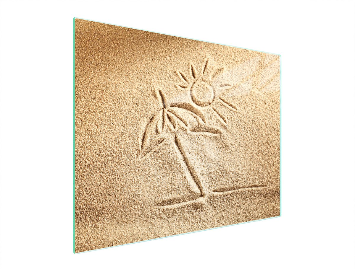 TMK ArtDeko - Snijplank Glas - 52x40 cm - Beschermplaat - Strandontwerp