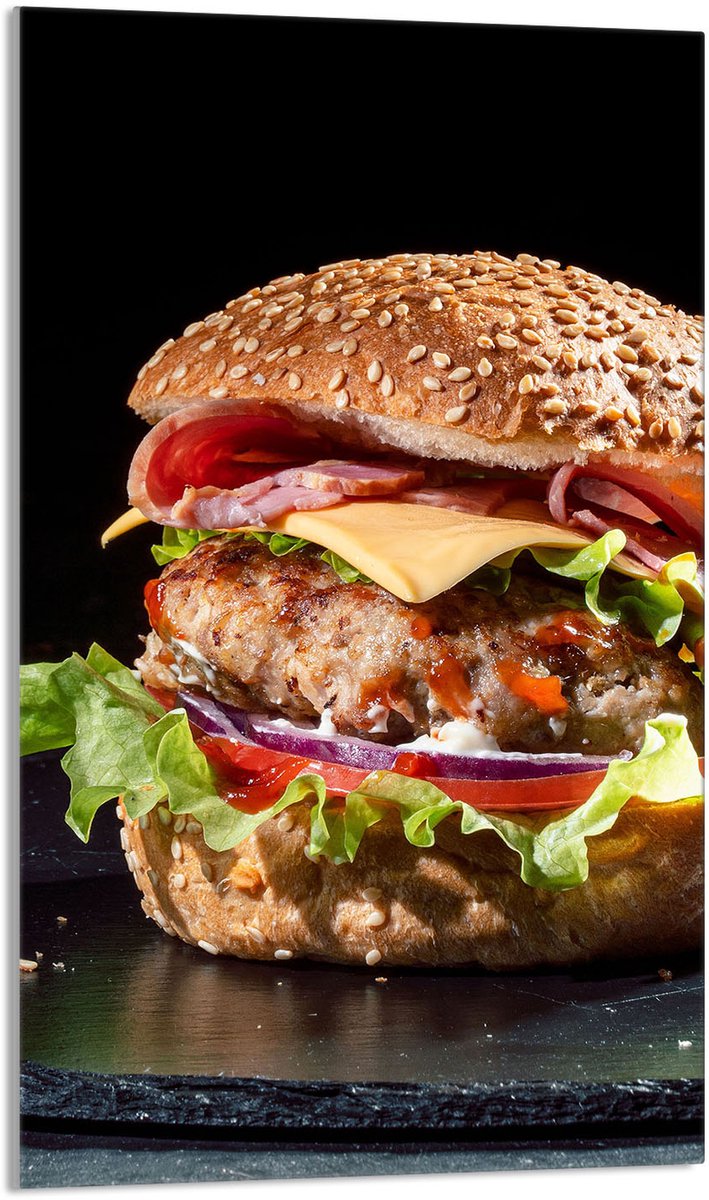 TMK ArtDeko - Snijplank - Glas - 30x52 cm - Hamburgermotief