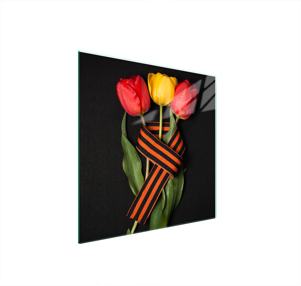 TMK ArtDeko - Kookplaat Achterwand - 50x52 cm - Róże - Getemperd Glas