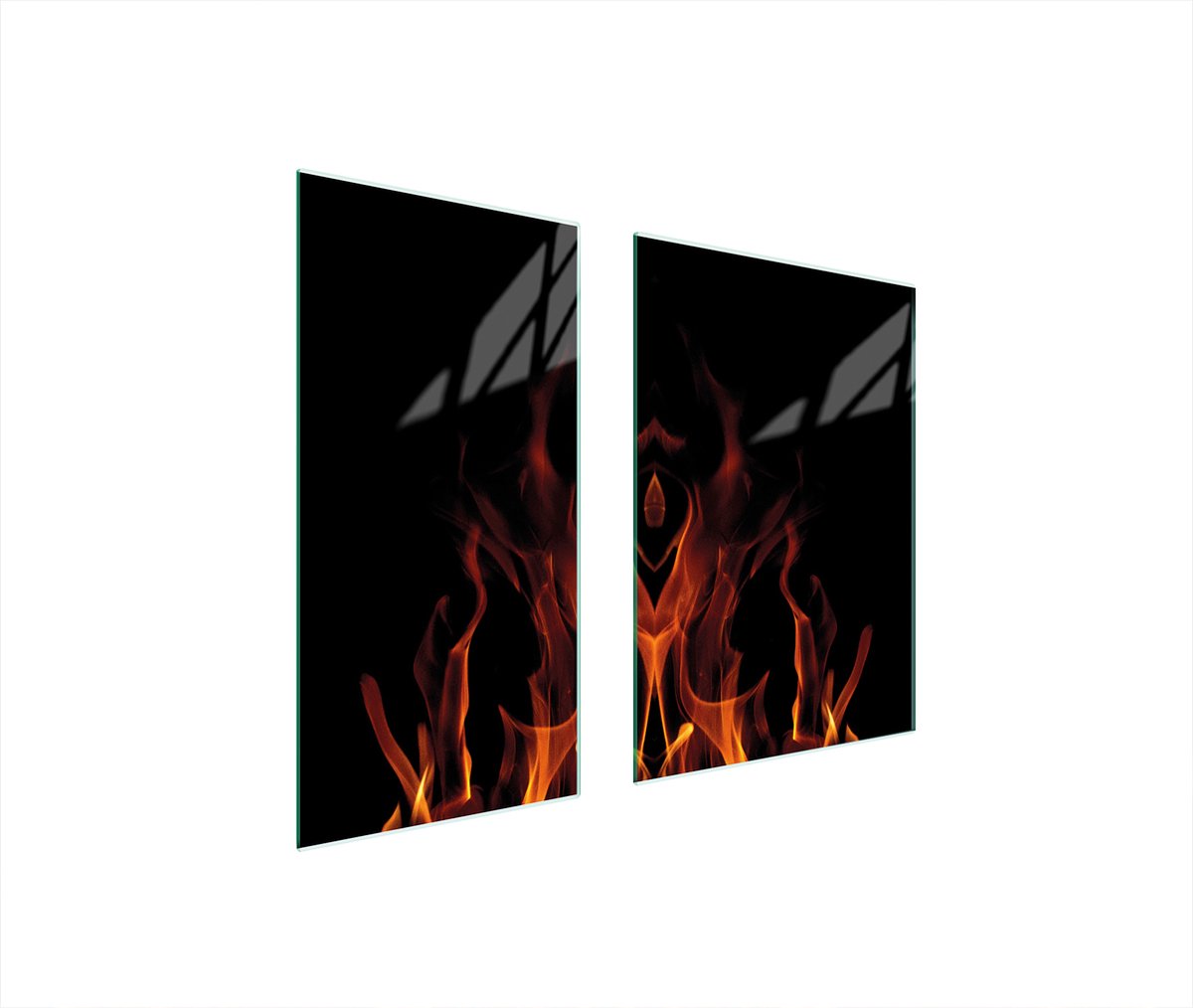 TMK ArtDeko Serie - Snijplank van gehard glas - 75x52 cm - Beschermpaneel - Vuurontwerp