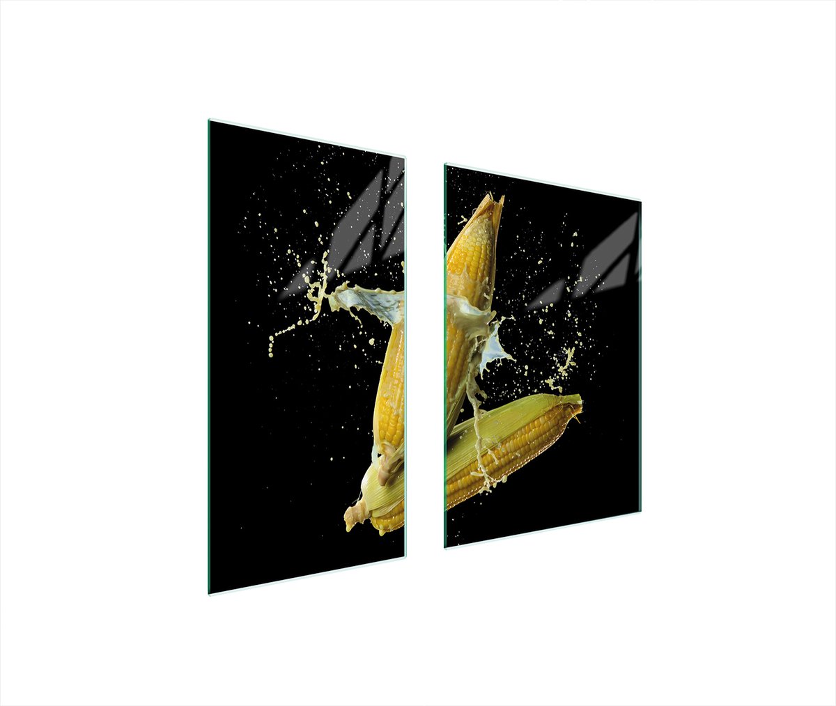 TMK ArtDeko Serie - Glazen Beschermplaat - 75x52 cm - Beschermende Snijplank - Corn Design