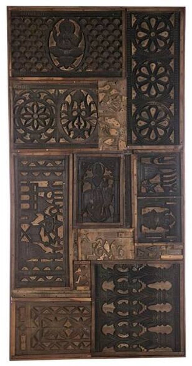 Vintage Wandpaneel van historisch hout vintage multi - 240x100x6 cm | Cozy Ibiza