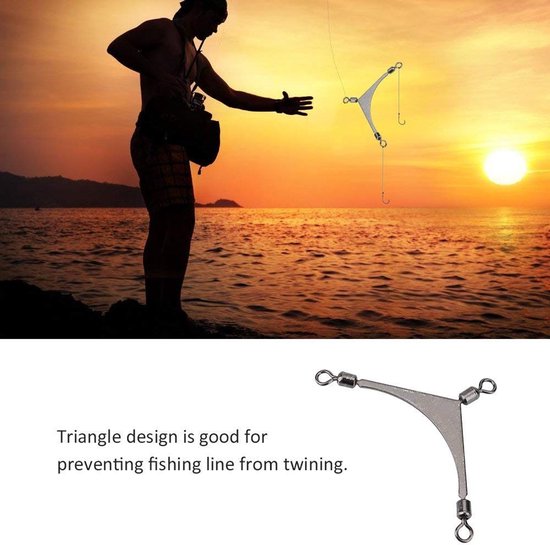 VT Goods - Visserswervel - Crossline Fishing Rolling Swivel - Driehoekig ontwerp - 6# - Verhoogt de vis efficiëntie - Geschikt voor verschillende va.. van Merkloos — afbeelding 4