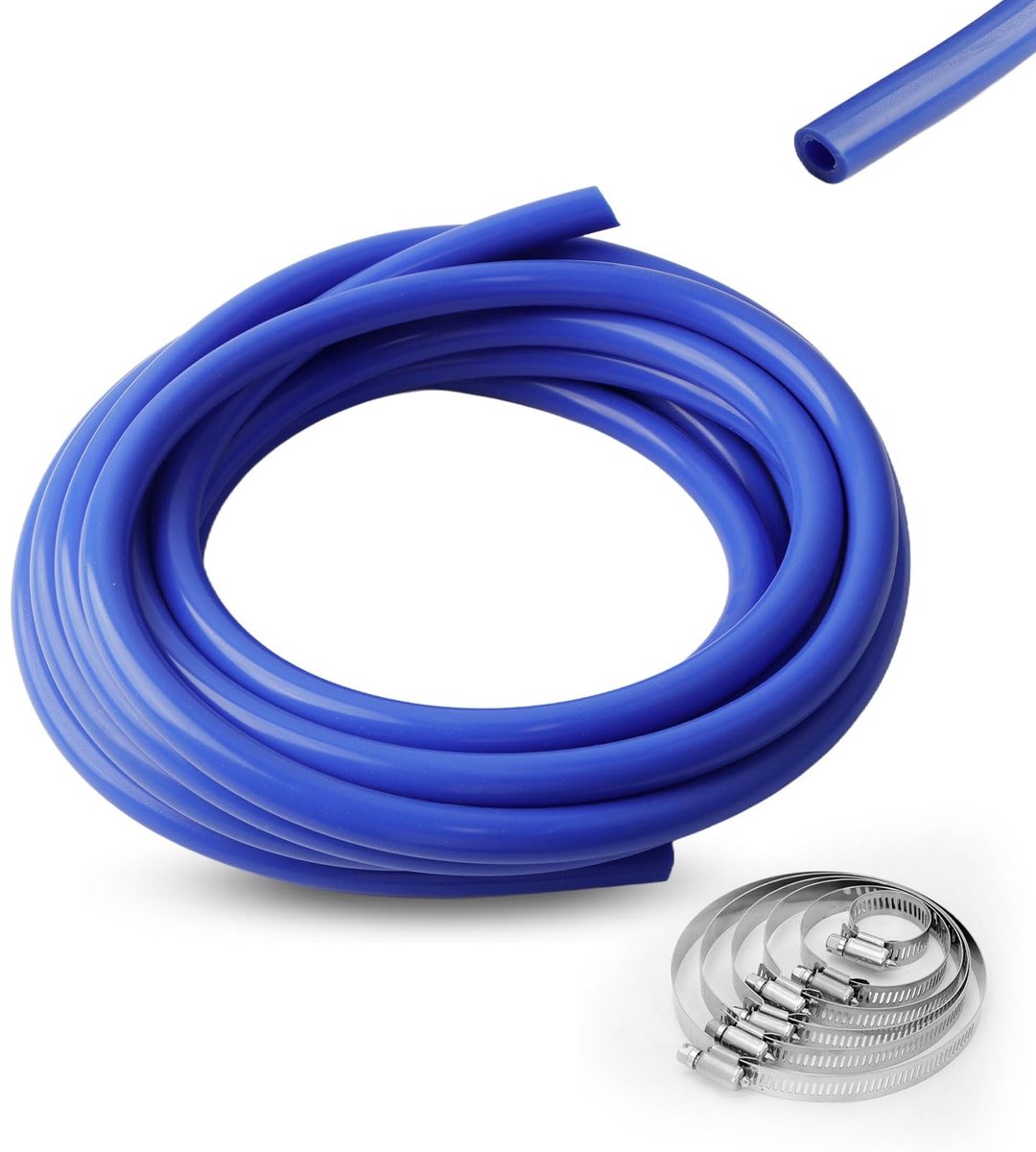 Store_8 - Onderdrukslang Auto - Vacuüm Siliconen Slang - Hoge Temperatuur - Blauw - Slangklemmen - 6 Meter - Geschikt voor Auto's - ID 8mm