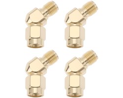 Allecto - 45 Graden Hoek Adapter - RP-SMA Mannelijk naar Vrouwelijk - Duurzaam en Betrouwbaar - Compatibel met Fatshark FPV-bril - Antenne-aansluit...