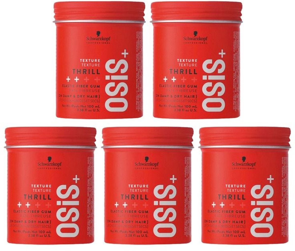 5x Schwarzkopf OSiS+ Thrill Elastic Fibre Gum 100ml