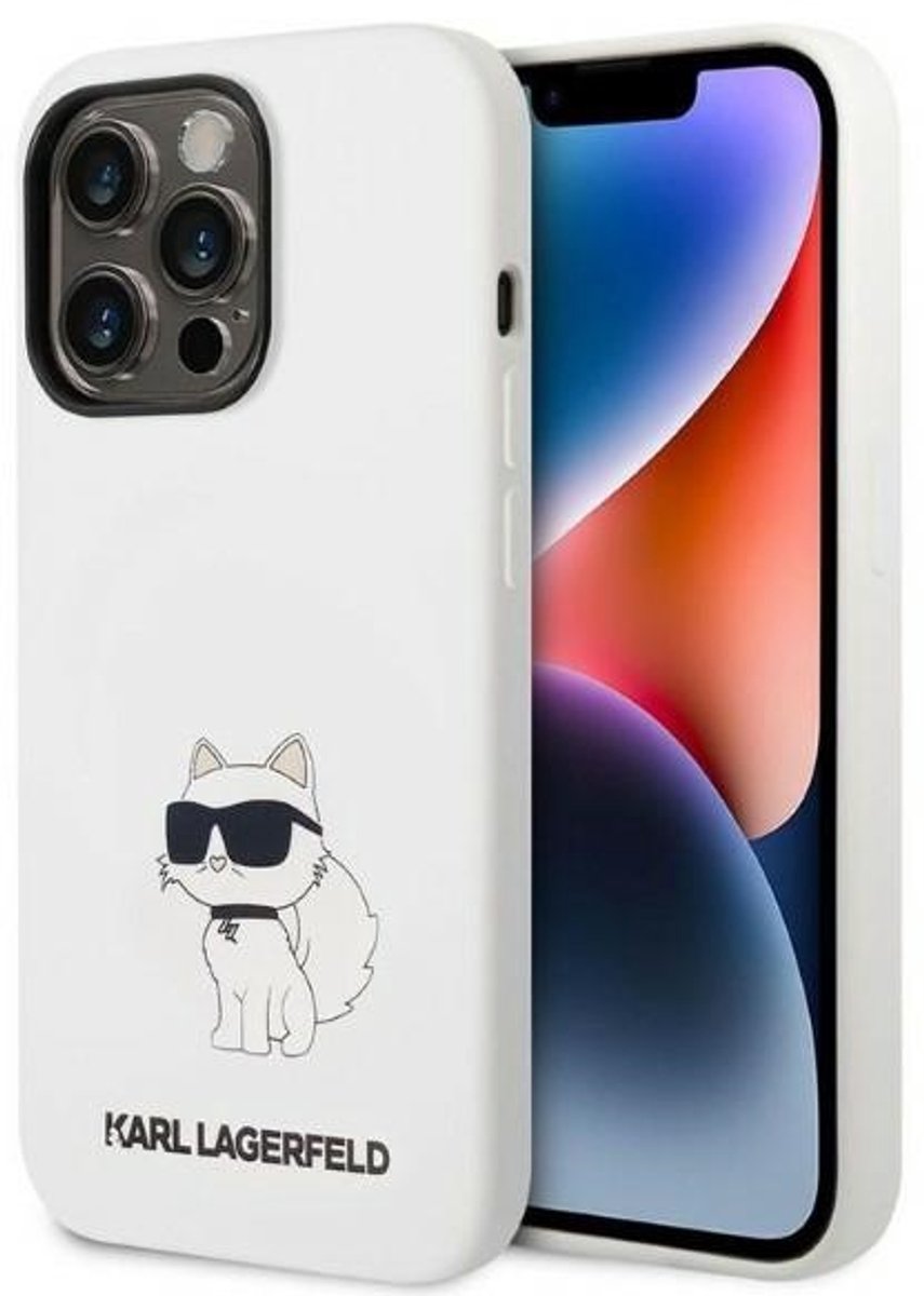 Karl - Lagerfeld - KLHCP14LSNCHBCH iPhone - 14 - Pro - 6.1 - hardcase - wit/wit - Siliconen - Choupette