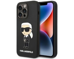 Karl Lagerfeld Ikonik Serie - Siliconen MagSafe Hoes - iPhone 14 Pro - Zwart