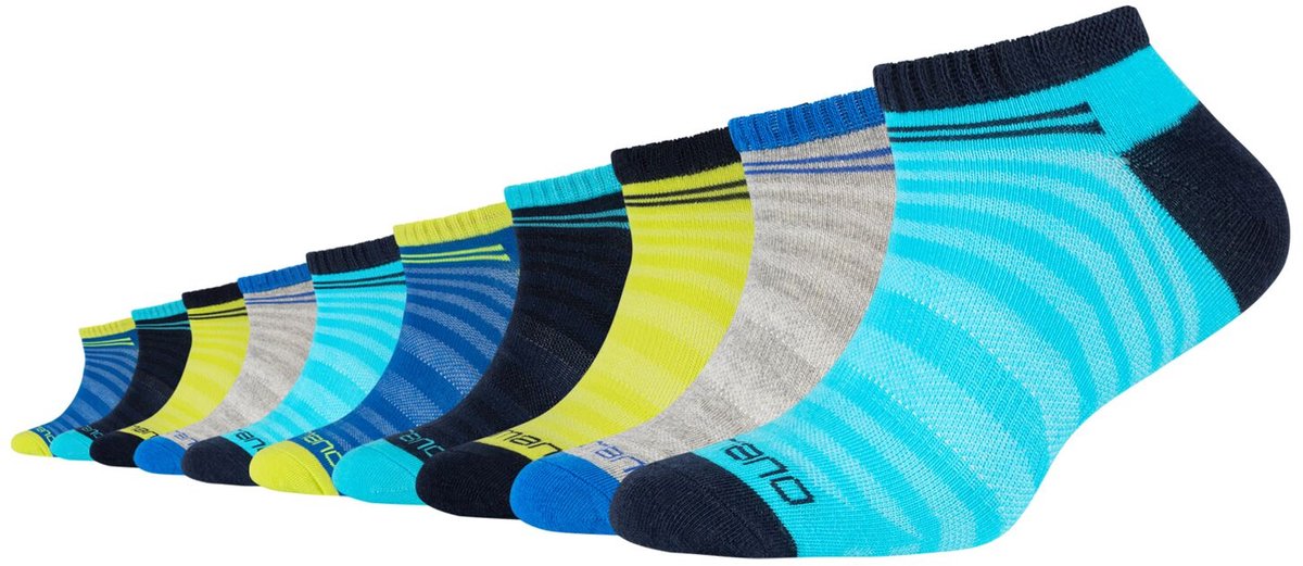 camano, Kindersokken, sportsokken, mesh-ventilatie, zonder compressie, ondersteuning van de voetboog, gekamd katoen, verstevigde hiel, verstevigde teen, zachte teen naden, camano, 10-pack, sneakersokken, comfort.