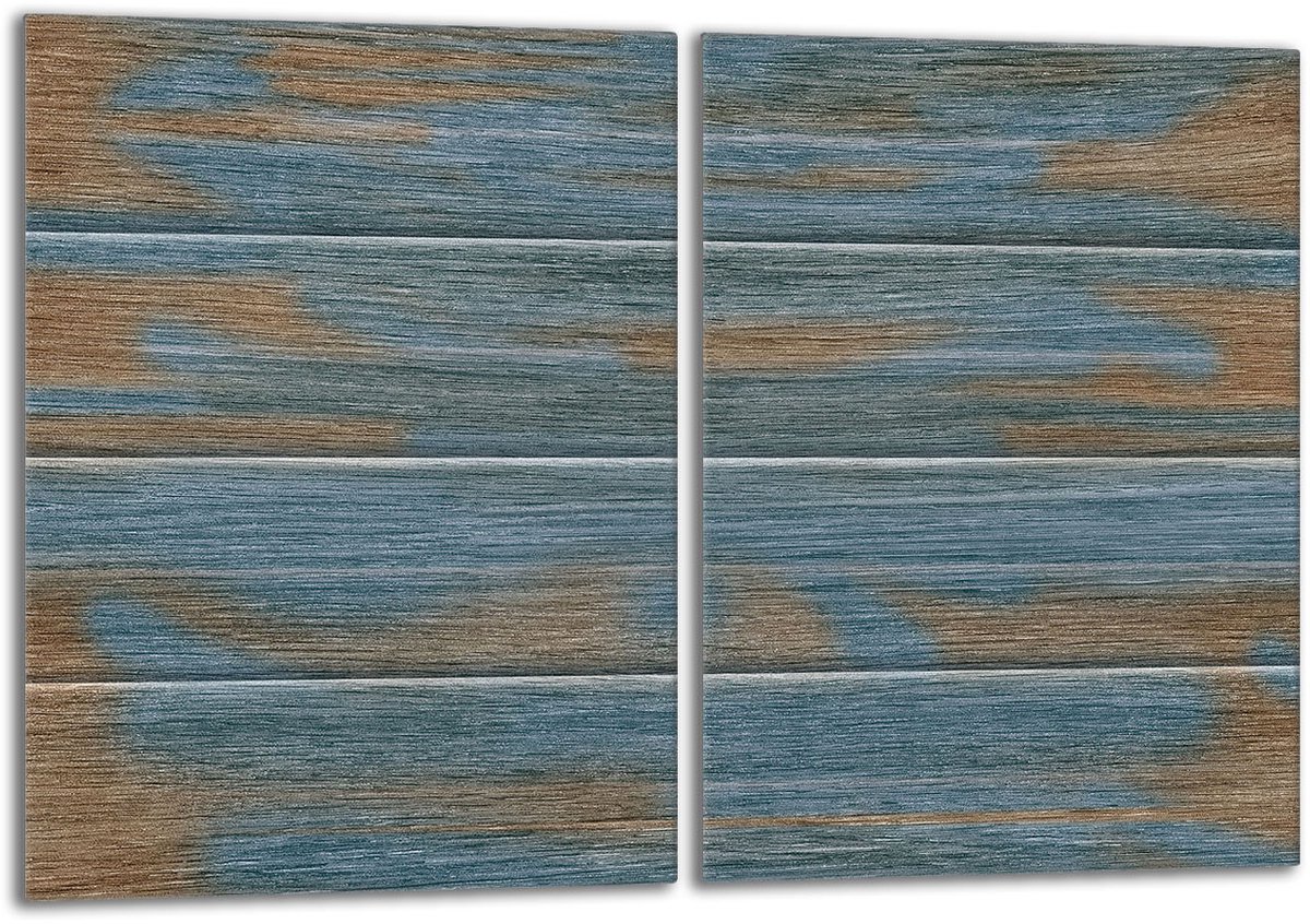 TMK ArtDeko Serie - Glass Beschermplaat - 2x 40x52 - Houten Motief