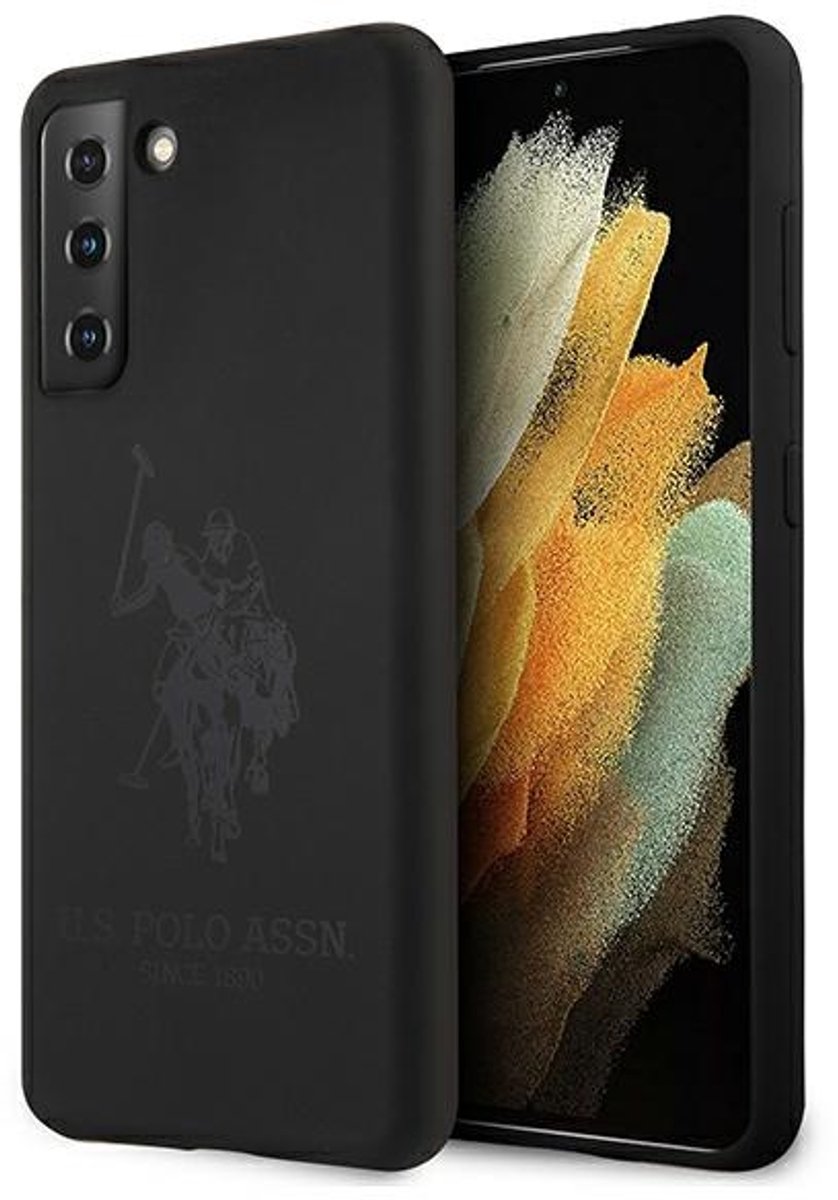 Amerikaanse - zaak - Polo Assn. Siliconen On Tone voor Samsung Galaxy S21+ - zwart