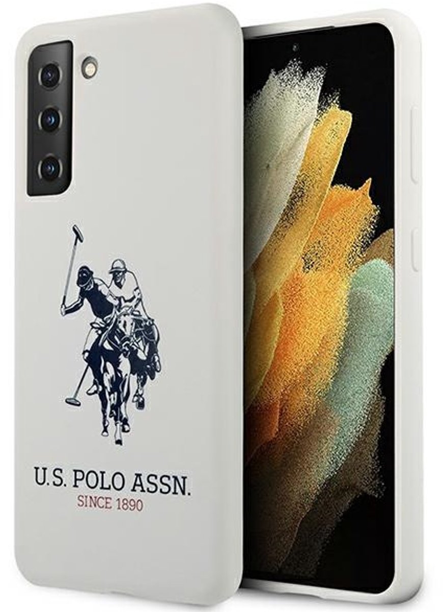 Amerikaanse - zaak - Polo Assn. Siliconenlogo op Samsung Galaxy S21 - wit