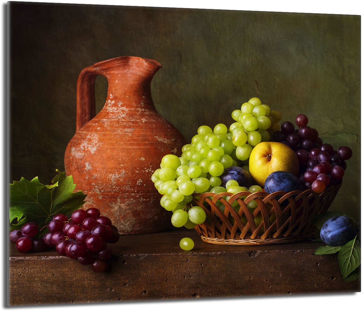 TMK ArtDeko - Snijplank - 60x52 cm - Beschermende Glazen Plaat - Winogrono