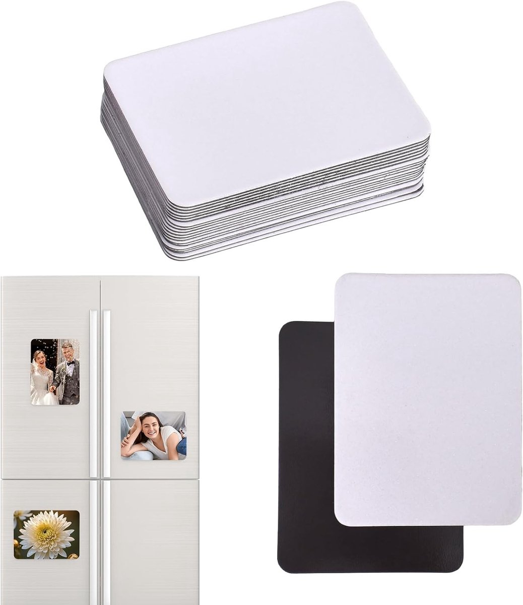20 Stuks Sublimatie Magneten Lege Blanks, Persoonlijke DIY Decoratieve Magneten voor Koelkast, Whiteboard en Keuken Decoratie (6,5 x 9 cm)