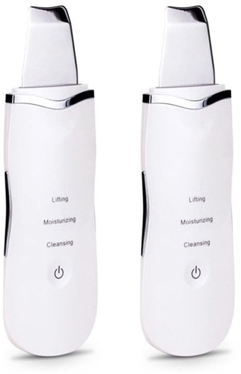 carmdering - Ultrasone Huidreiniger - Gezichtsreiniger - Ultrasoon Spatel - 3 modi (reinigen, inbrengen, herstellen), oplaadbaar, roestvrij staal - Zachte exfoliatie, draagbaar - Perfect voor thuis en reis - 2 stuks