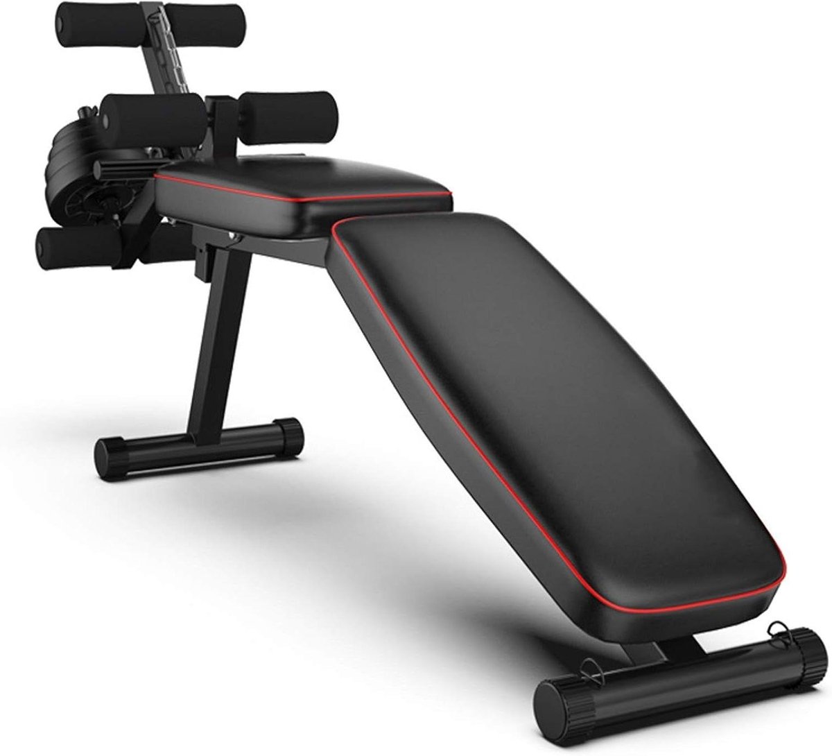 Opvouwbare Halterbank - Trainingsbank - Thuis Krachttraining - Met Beenverlenging - 440 Lbs Capaciteit - Zwart