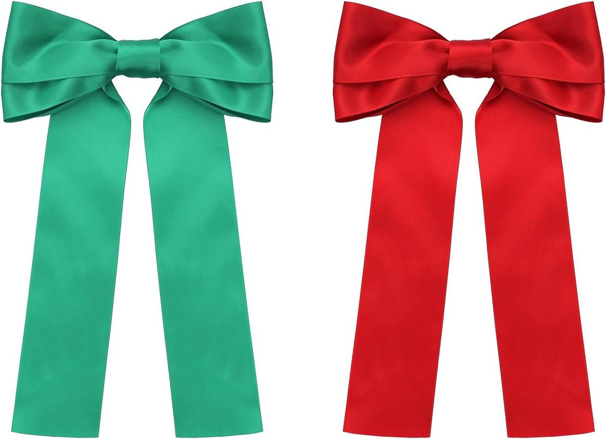 Kleurige Strikken 16×28 cm voor Bruiloft Decoraties, Cadeau Verpakking, Knutselen en Verjaardagen met Rood en Groen Polyesterlint