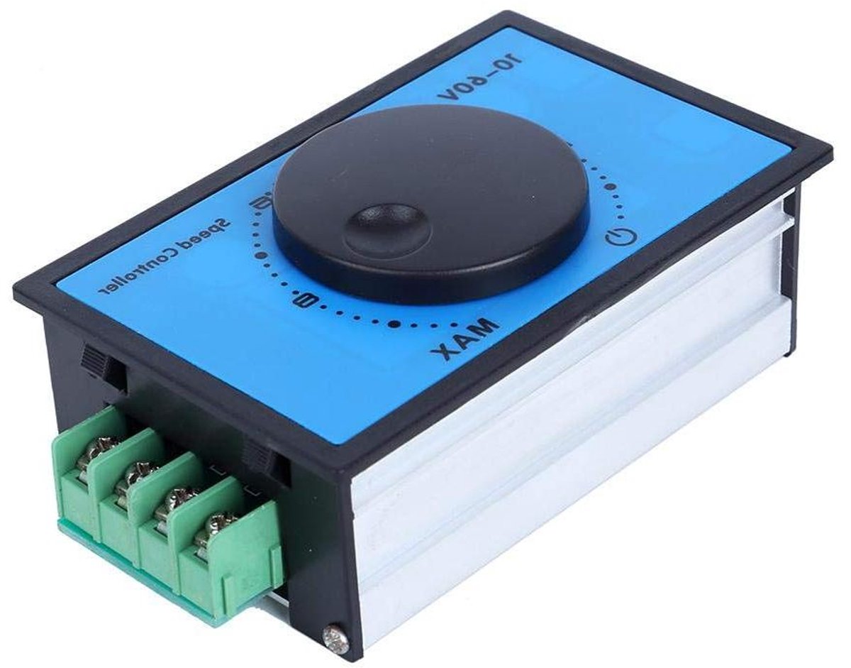 Motortoerentalregelaar - PWM DC Regelaar - Motoren Aansturen - Softstart Functie - 20A 10-60V - Zwart