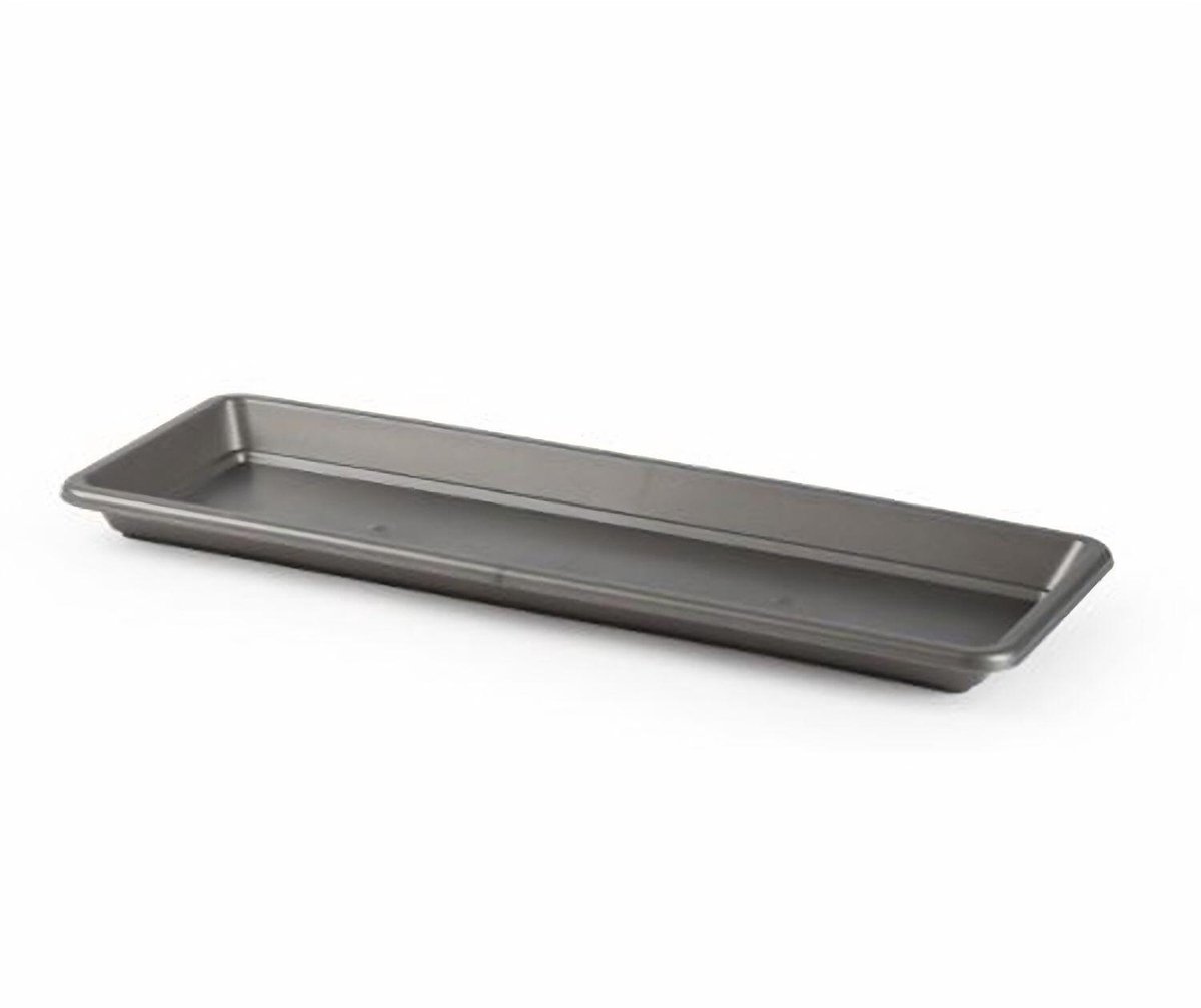 Plasticforte Plantenbak water onder opvangschaal - antraciet - rechthoek - 48 x 18 cm - Bloembakken