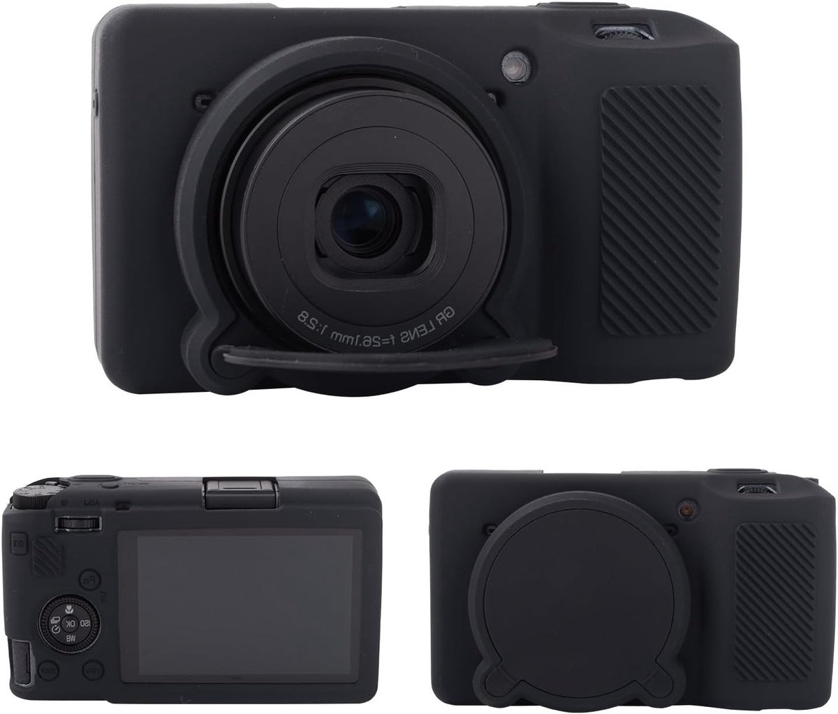 Siliconen Camera Case voor Ricoh GR III/GR IIIx - Zachte, Lichtgewicht Rubber Bescherming met Afneembare Lenscover, Zwart, Accessoires voor Fotografie