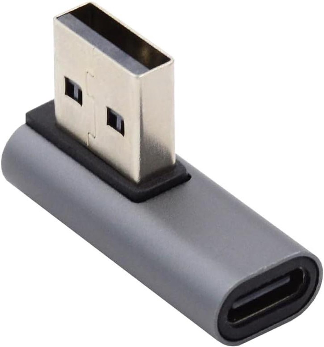 USB-C Adapter - Haakse Adapter - Ruimte Besparen - 90 Graden Hoek - 10 Gbps - Grijs