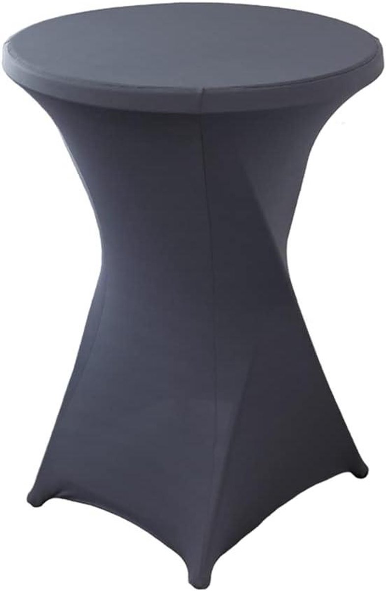 Statafelhoezen Spandex - Tafelkleden Cocktailtafel - Feestelijke Decoratie - 4-Weg Stretch - Ø 60-65 cm - Donkergrijs