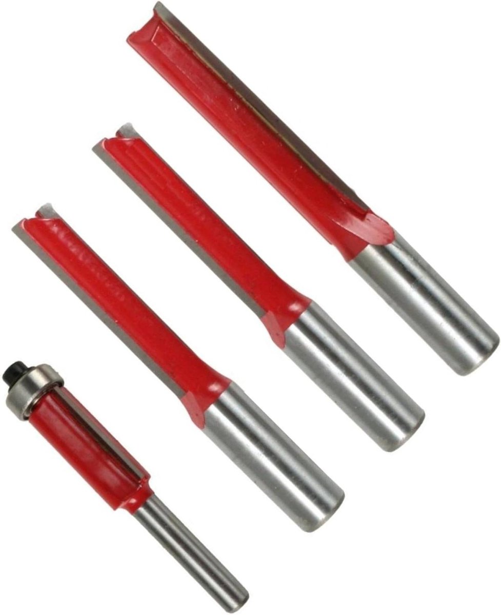 Frezen Set - Houtbewerking Bits - Keukenbladen Frezen - Tungsten Carbide Tips - 4 Delig - Houtkleurig
