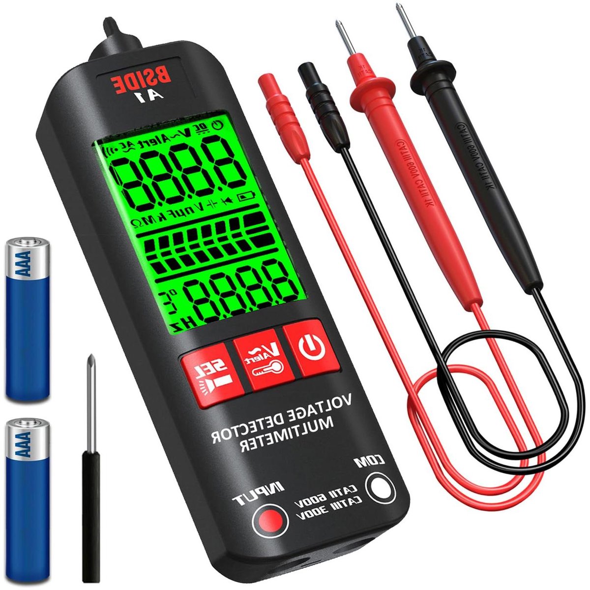 Digitale Multimeter - Spanningstester Voltmeter - Elektrische Metingen - 3 Resultaatweergave - Compact Formaat - Zwart