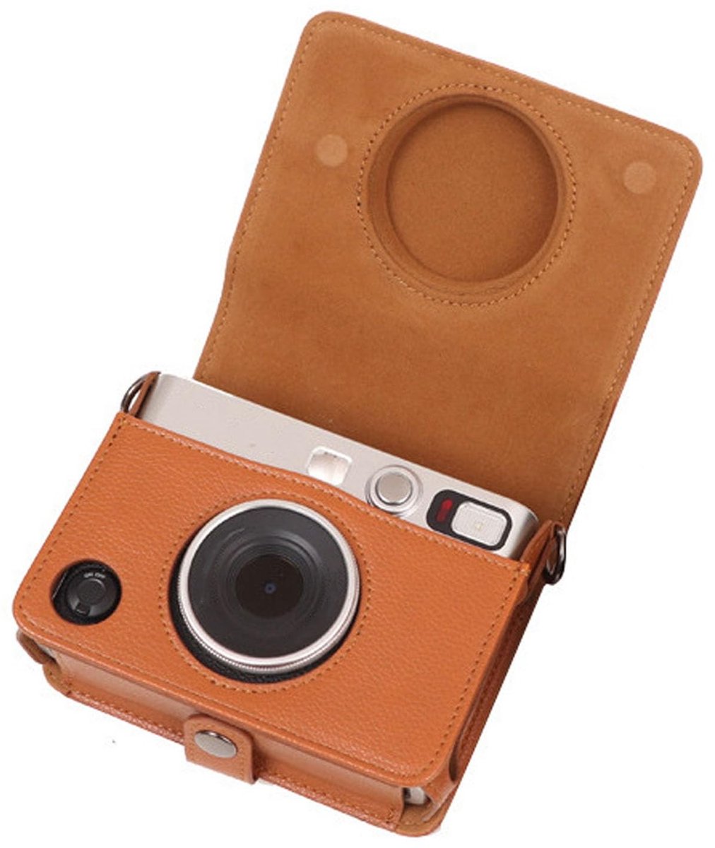 Allecto - Hoesje voor Mini - Retro PU-lederen Cameratas - Bruin