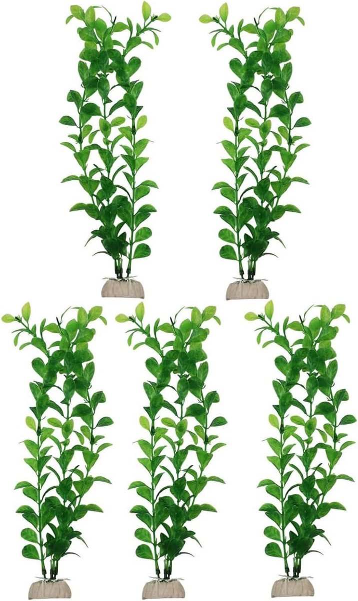 Kunstplanten Aquarium - Decoratie Planten - Aquarium Verfraaien - Veilig Materiaal - 27 cm - Groen