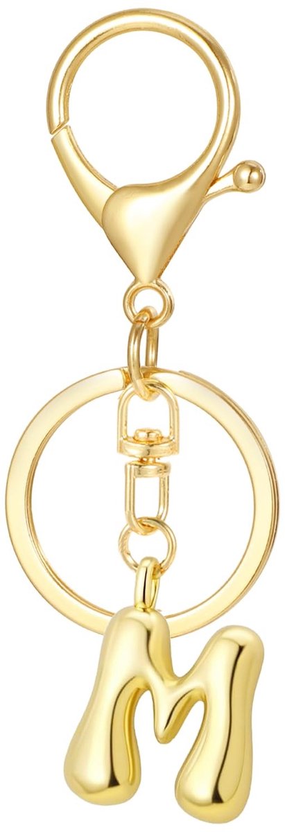 Allecto - Gouden Initial Bubble - Sleutelhanger voor Handtas - Decoratieve Charms - Voor Vrouwen en Meisjes - Uniek Design - Perfect Cadeau