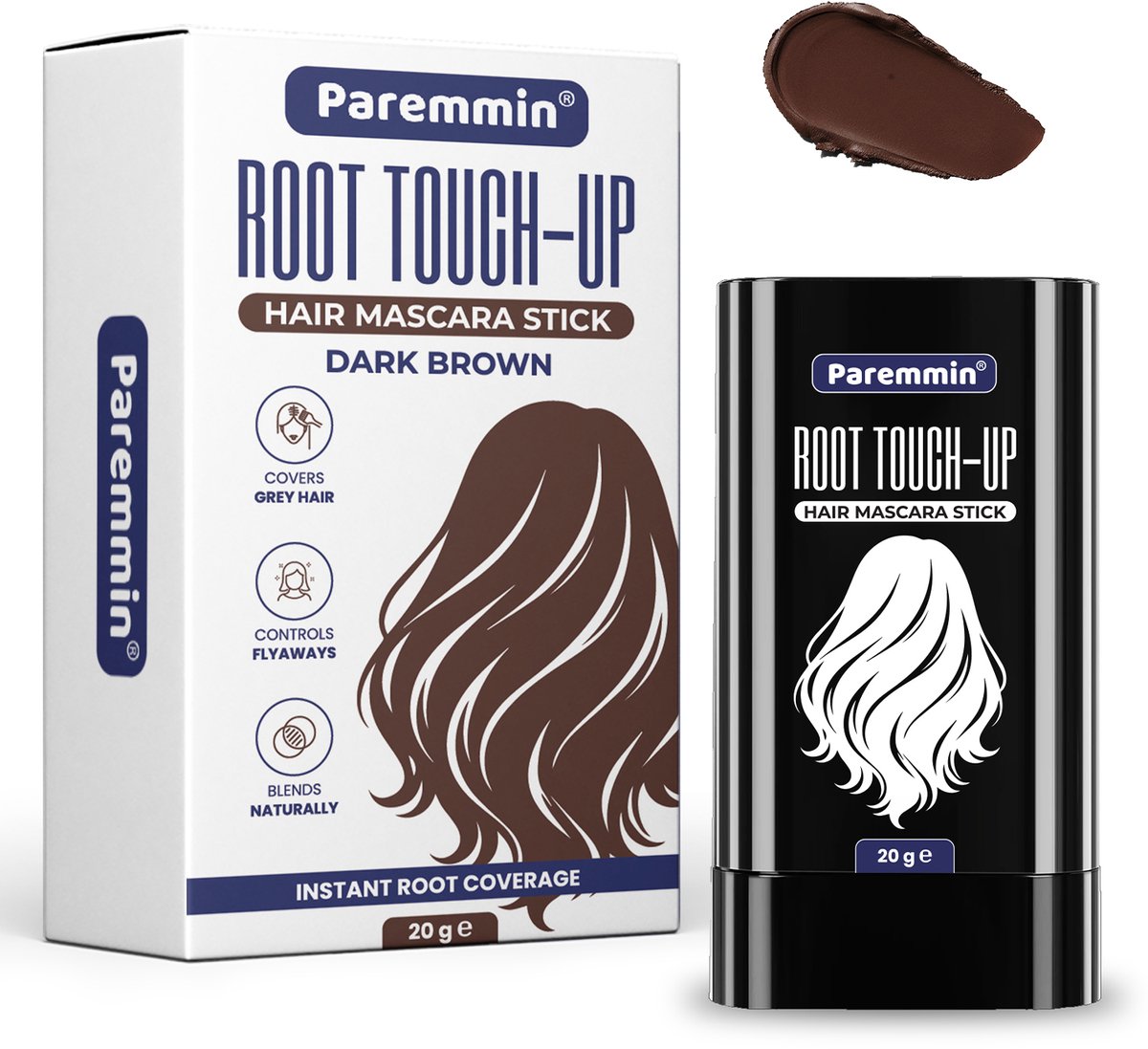 Uitgroei Haar Stick (Donker Bruin) - Haarmascara - Poeder – Uitgroeispray – Haarvezels – haarverf – Haarpoeder