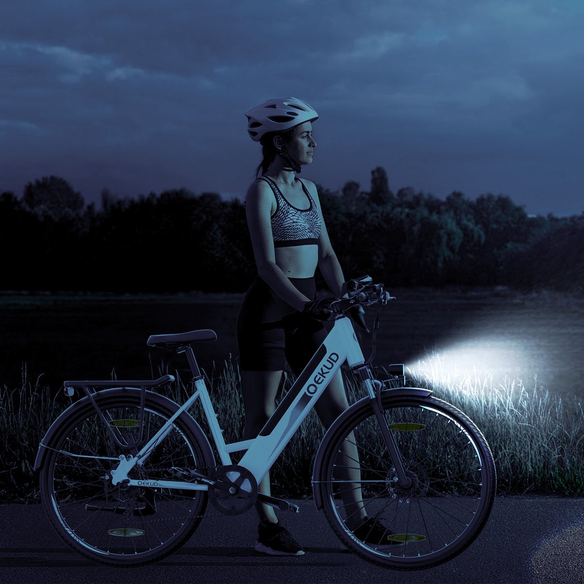 Qekud F26 Pro Elektrische Fiets 26" Trekking E-Bike - 250W Motor - 36V 13Ah Accu - 100km Bereik - 7 Versnellingen - Stapdoor Frame – foto 7
