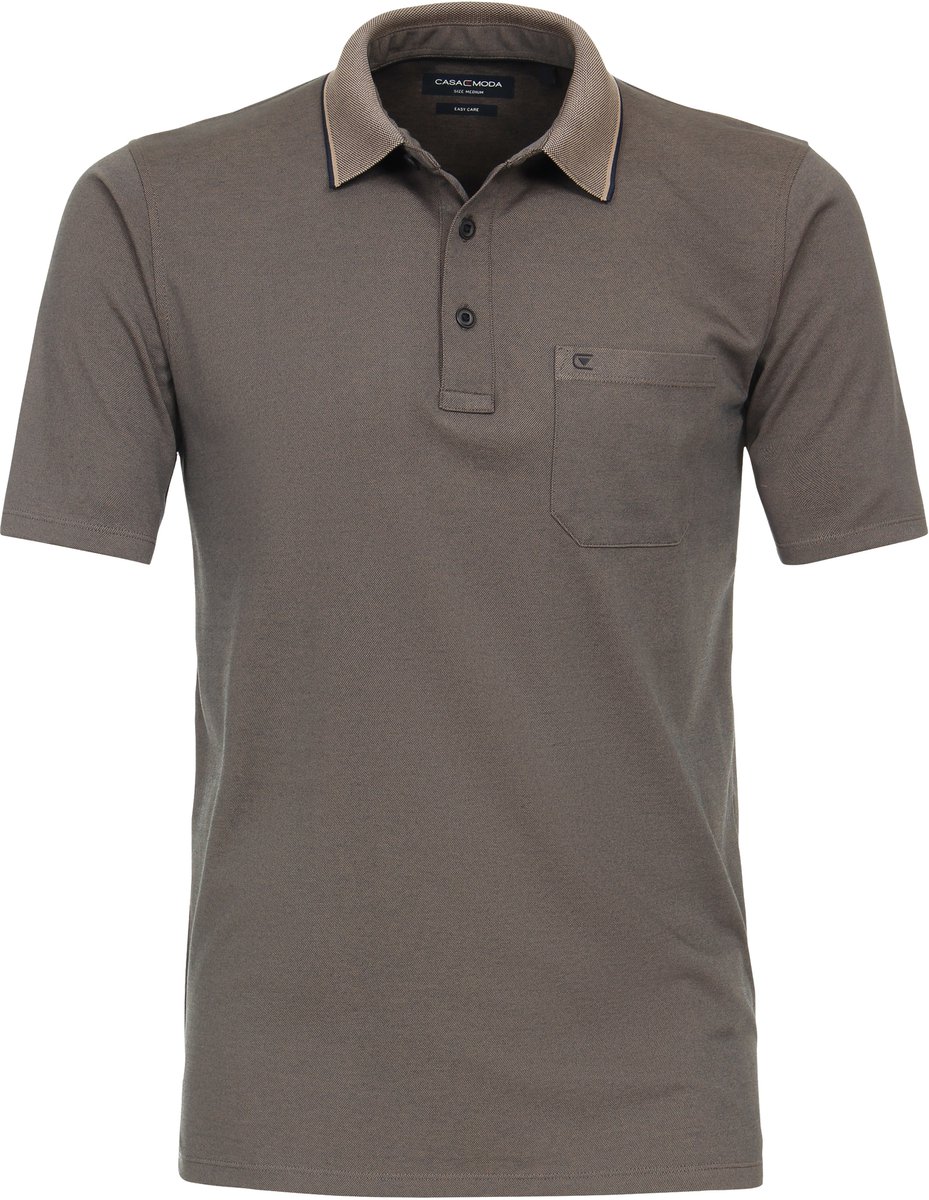 CASAMODA Polo Stretch Melange Taupe - Maat 5XL - Heren