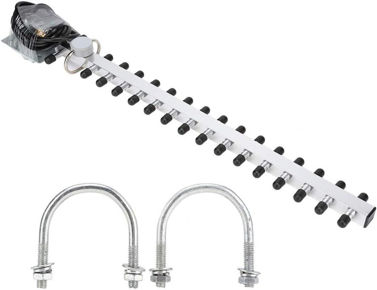 Yagi Wifi Antenne - Directionele Antenne - Signaal Versterken - Hoge Versterking 25Dbi - 1.5 Meter - Zilver