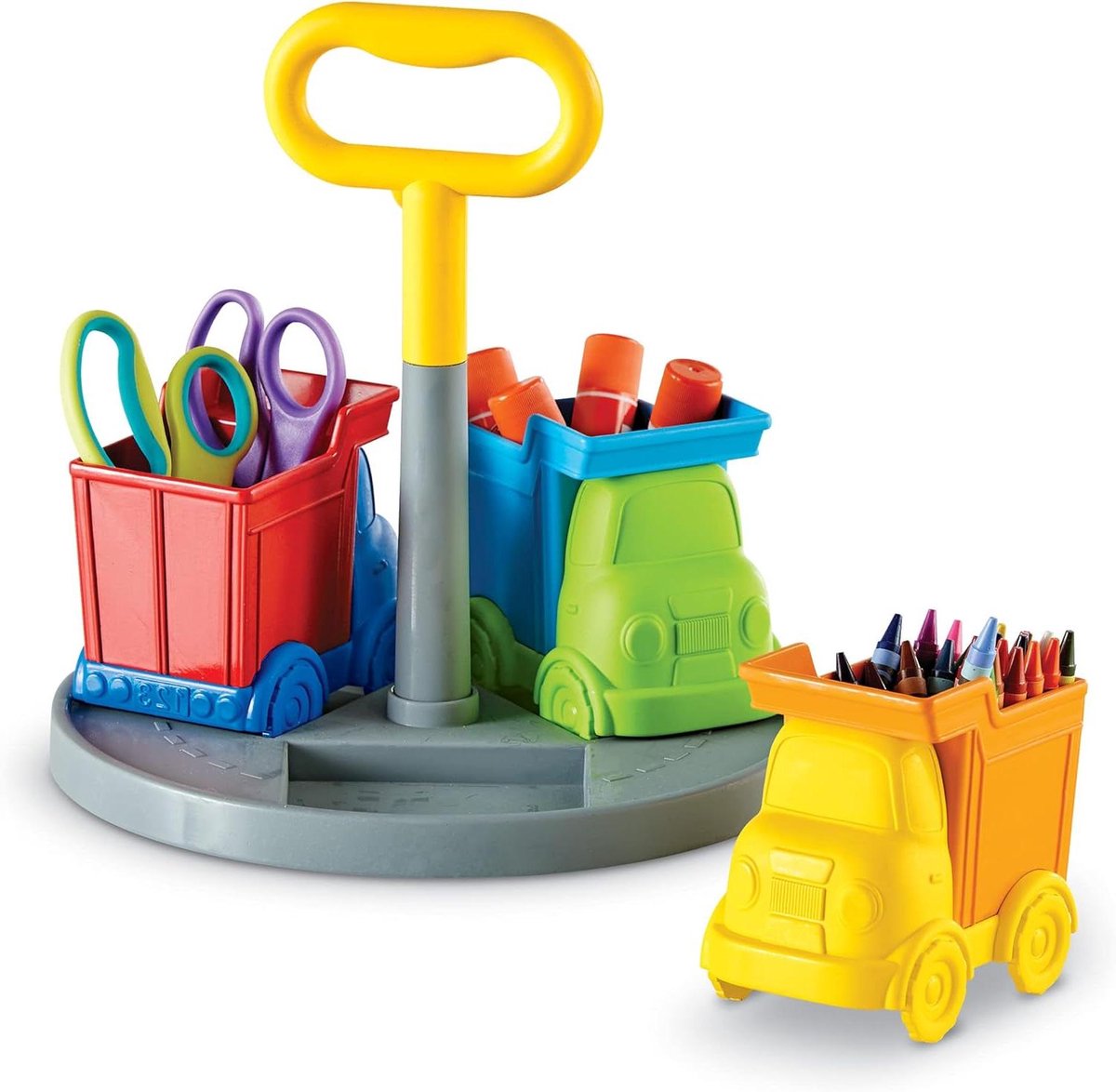 Speelgoed Vrachtwagens Organizer - Kinderen Opbergset - Bureau Organiseren - Afneembare Bekers - 5 Stuks - Veelkleurig