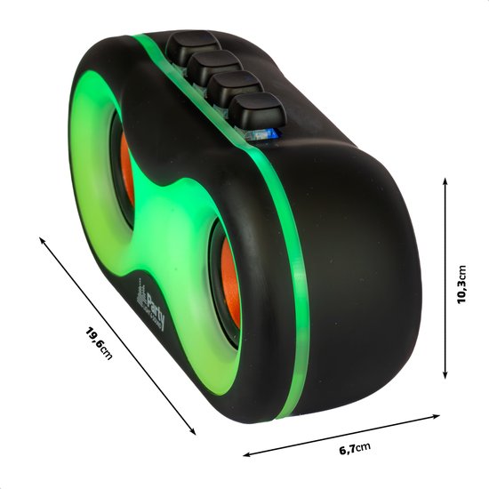 Party Light & Sound - PARTY-OWL - Bluetooth Speaker met LED in Uil Design op Batterij - USB, MicroSD, AUX - Mat Zwart van PARTY LIGHT & SOUND — afbeelding 2