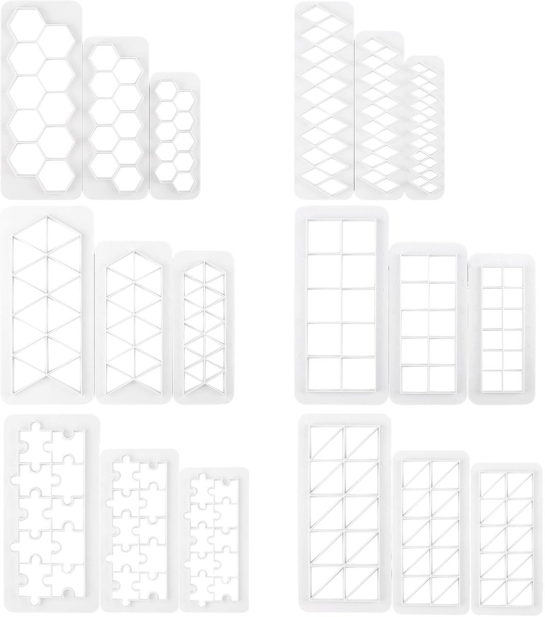 Allecto - Geometrische Koekjessnijder Set - Multicutter voor Taart Bakken - Wit - Koekjesvormen - 246 Stuks - Geschikt voor DIY Bakprojecten