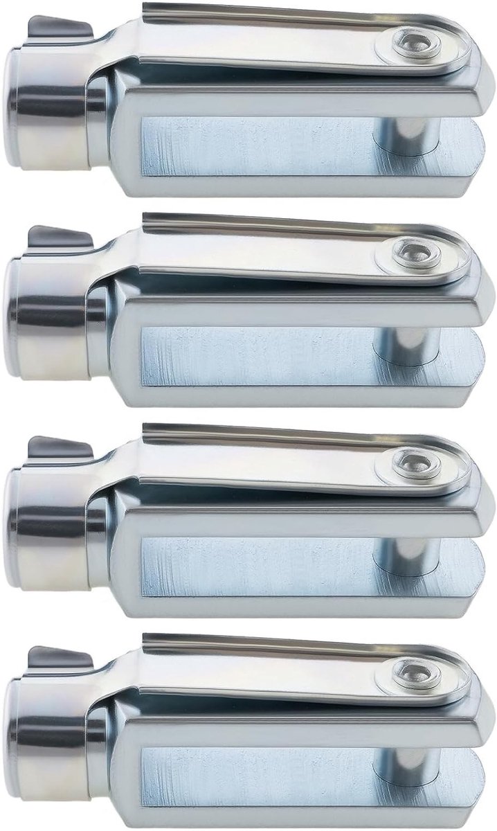 4 Stuks M10 Clevis Fork met Veerpen voor Luchtcilinder - Verbindingsstuk voor Draad en Y-Connector, 72mm Lengte