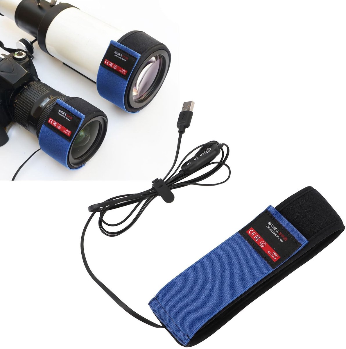 Dailygoody - USB Lens Heater Warmer - Anti Fog Dauw Heater - Bescherming tegen bevriezing - Universeel - Voor Camera en Telescopen - Essentiële Access.