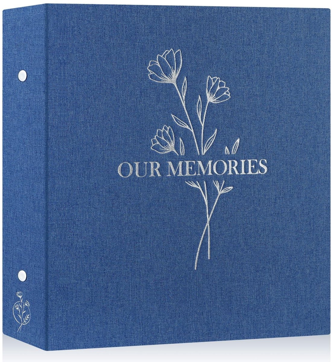 Dailygoody - Fotoalbum - 600 Foto's opslaan - Luxe linnen omslag - Blauw - Herinneringen bewaren - Geschikt voor familiefoto's - 10 x 15 cm