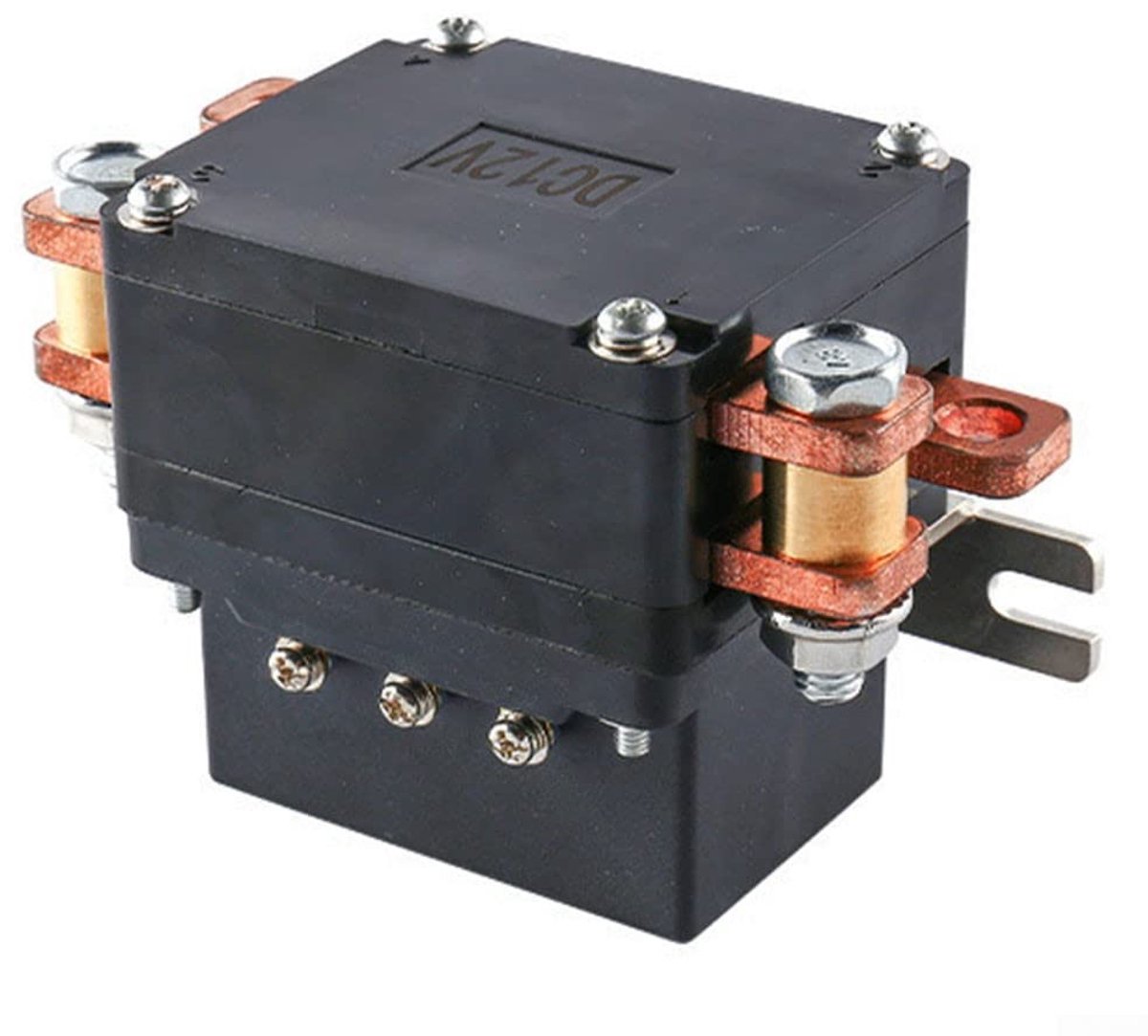 Dailygoody 600A 12V Lier Relais Vervangingscontactor Heavy Duty Zwart Geschikt voor 15000lbs lieren Voor Truck 4x4