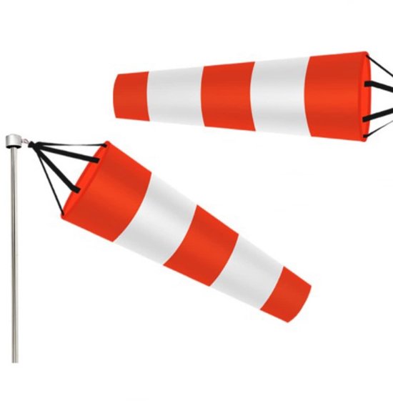 Windzak Polyester - Windmeter Windzak - Windmeting Buiten - Ripstop Materiaal - 60 cm - Rood Wit — afbeelding 5